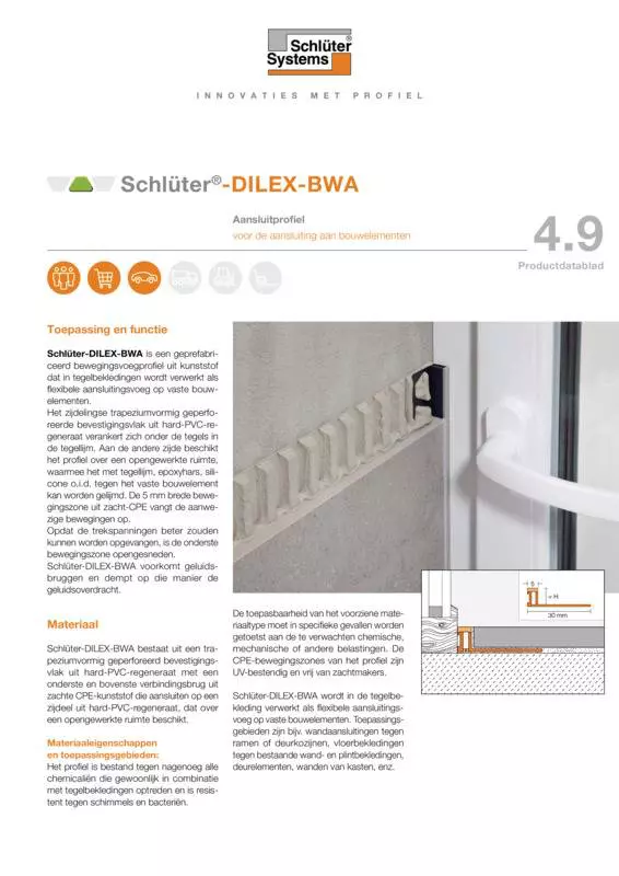 Schlüter-DILEX-BWA | Productdatablad 4.9