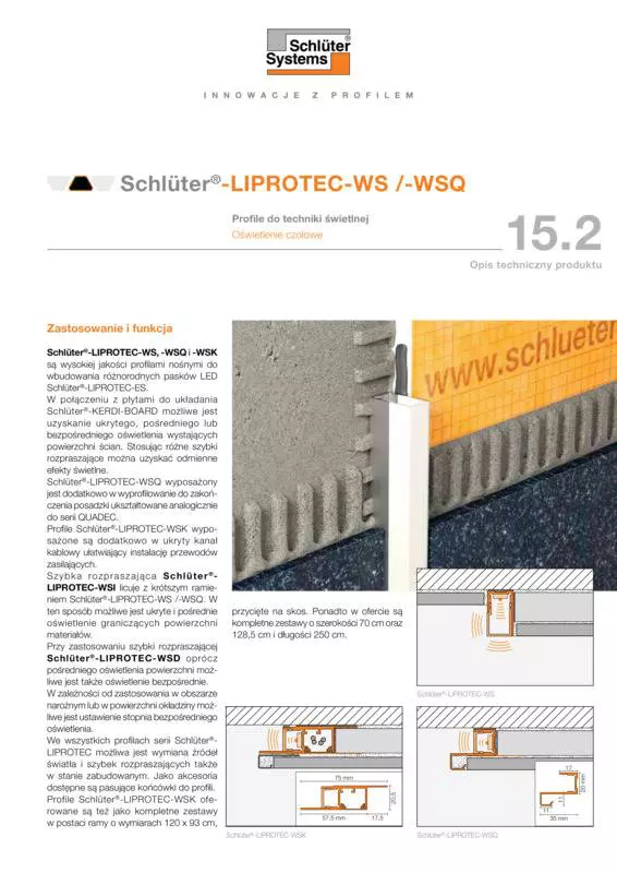 Schlüter-LIPROTEC-WS /-WSQ | Opis techniczny produktu 15.2