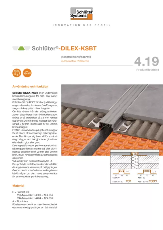Schlüter-DILEX-KSBT | Productdatablad 4.19