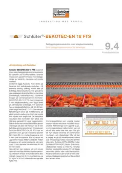 Schlüter-BEKOTEC 18 FTS | Produktdatablad 9.4