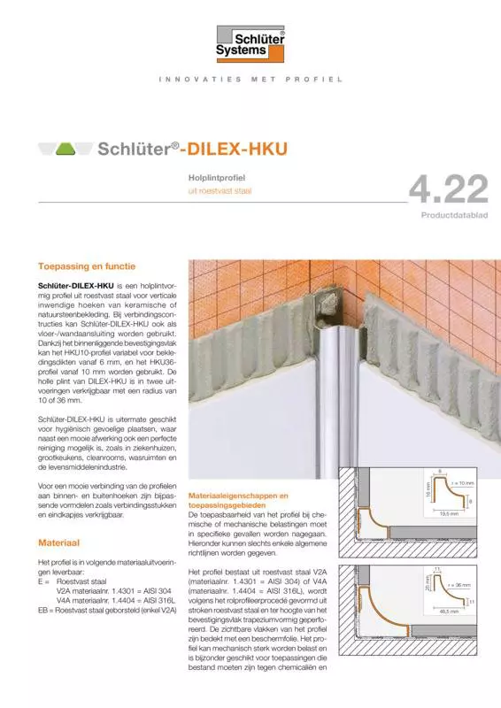 Schlüter-DILEX-HKU | Productdatablad 4.22