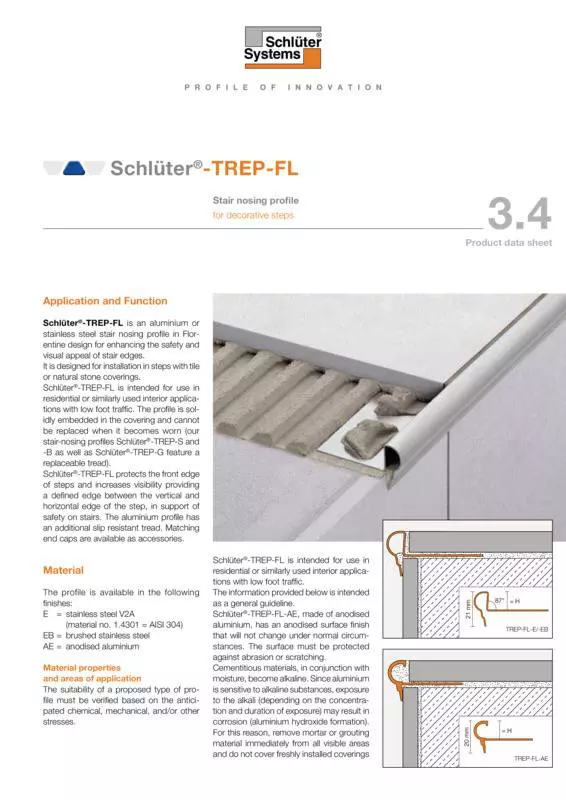 Schlüter-TREP-FL | Product data sheet 3.4