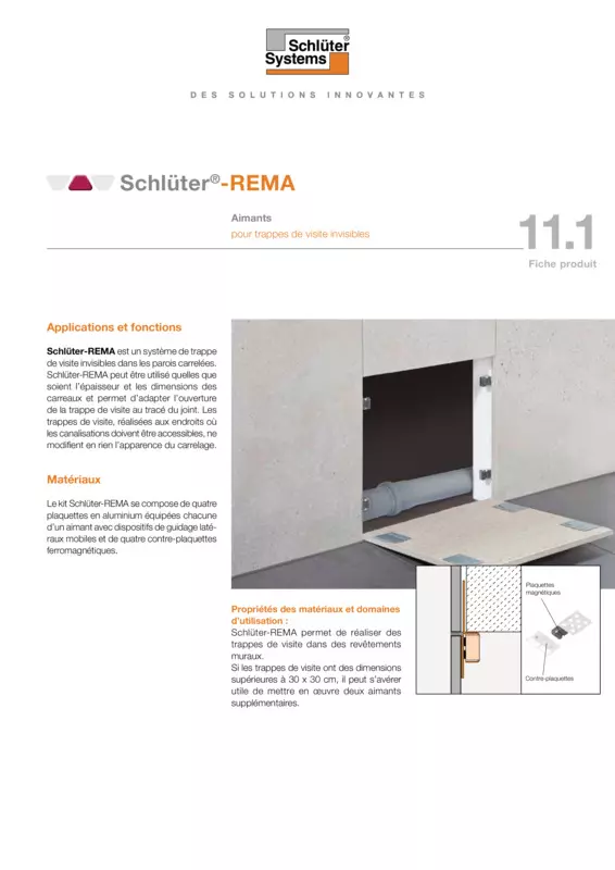 Schlüter-REMA | Fiche produit 11.1
