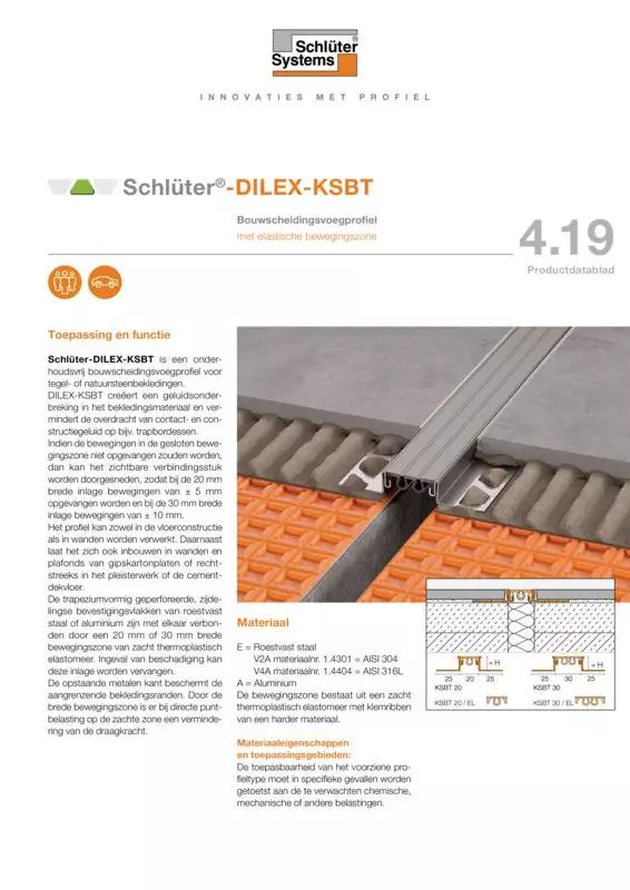 Schlüter-DILEX-KSBT | Productdatablad 4.19