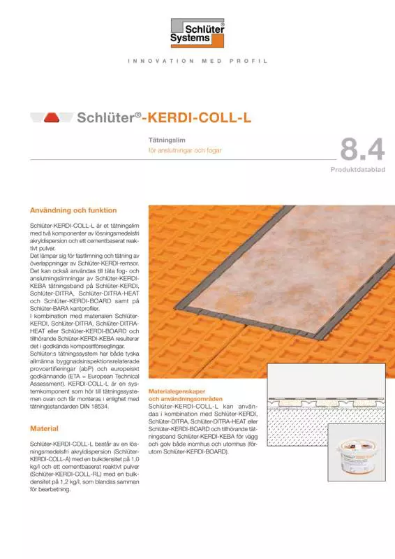 Schlüter-KERDI-COLL-L | Produktdatablad 8.4