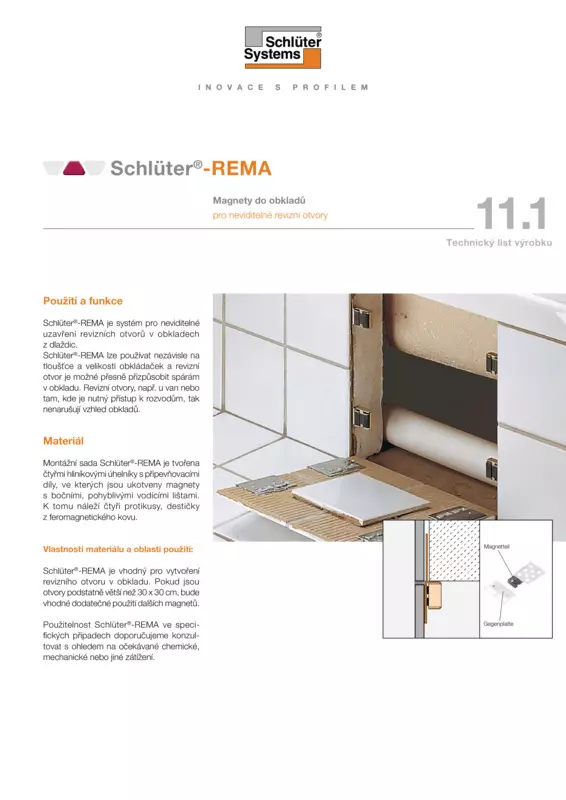 Schlüter-REMA | Technický list výrobku 11.1
