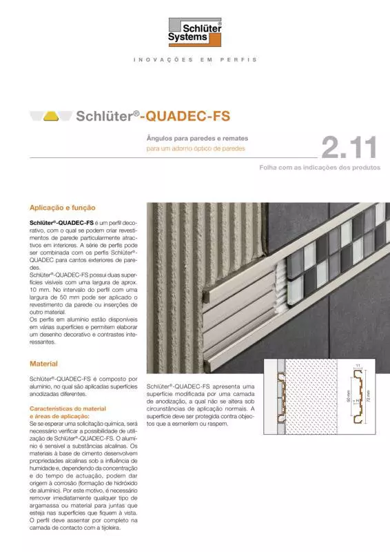 Schlüter-QUADEC-FS | Ficha de dados do produto 2.11