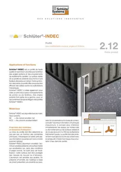 Schlüter-INDEC | Fiche produit 2.12 Schlüter-INDEC | Fiche produit 2.12