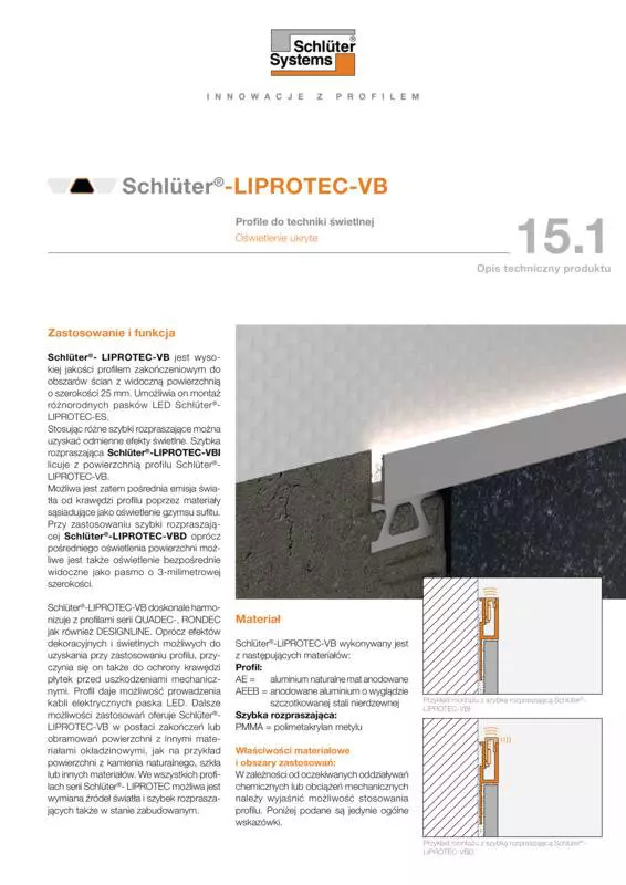 Schlüter-LIPROTEC-VB | Opis techniczny produktu 15.1