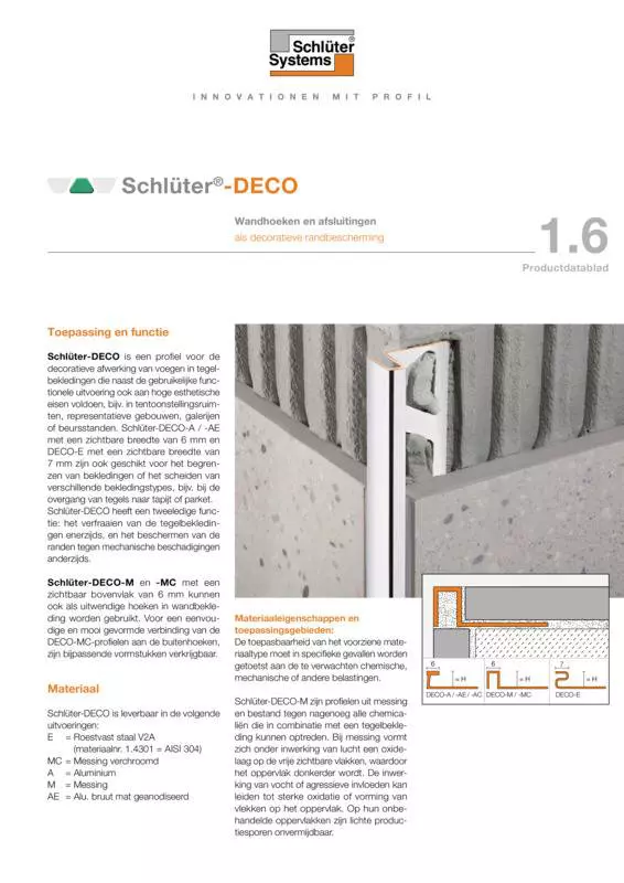 Schlüter-DECO | Productdatablad 1.6
