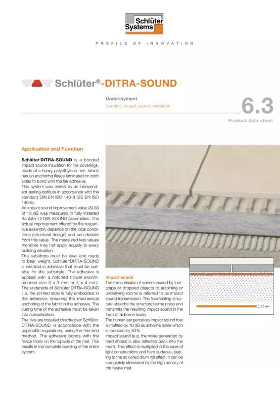 Schlüter-DITRA-SOUND | Product data sheet 6.3