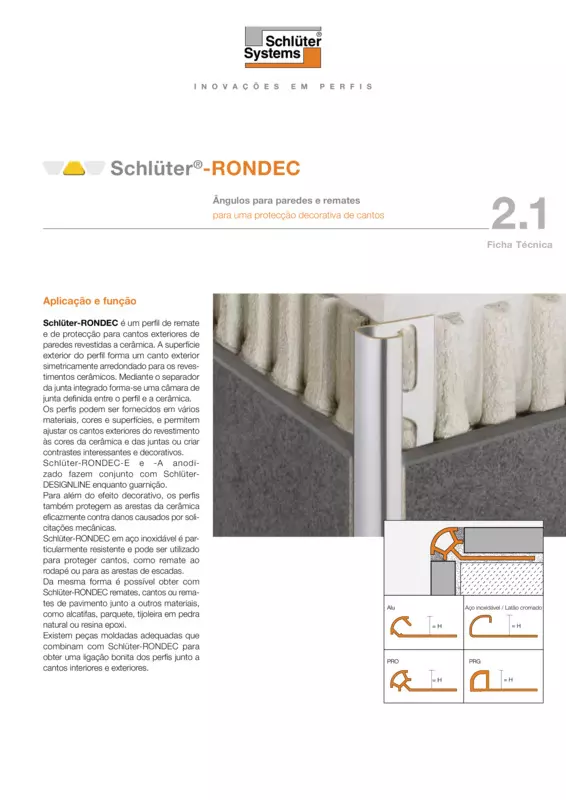 Schlüter-RONDEC | Ficha de dados do produto 2.1