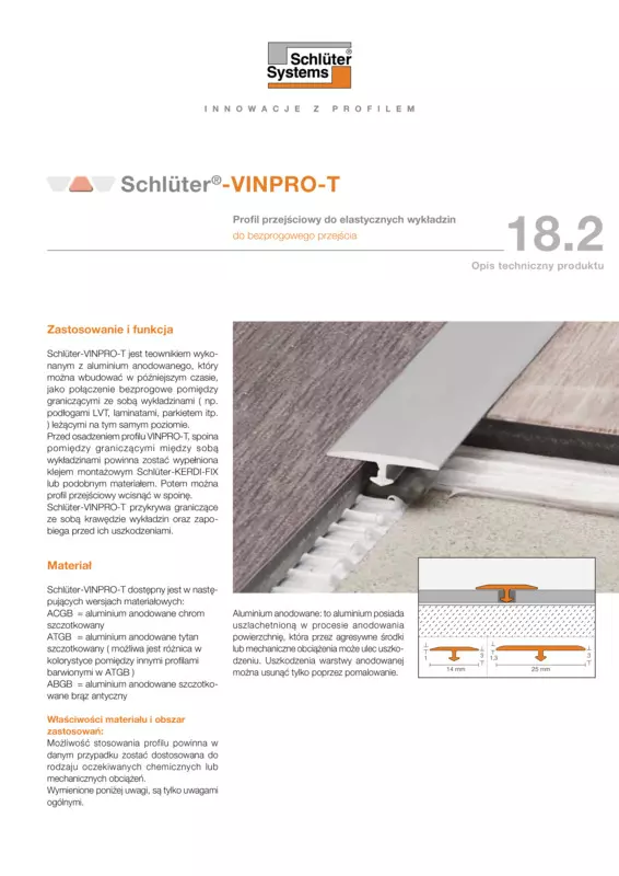 Schlüter-VINPRO-T | Opis techniczny produktu 18.2