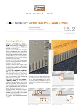 Schlüter-LIPROTEC-WS /-WSQ /-WSK | Produktdatenblatt 15.2