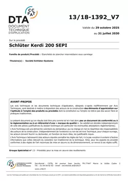 Schlüter-KERDI 200 SEPI – Avis Technique 13/18-1392_V7 (octobre 2025)