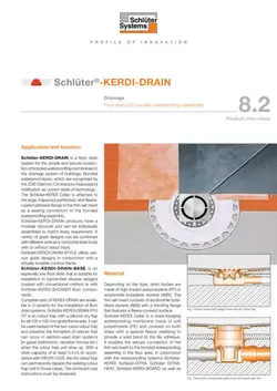 Schlüter-KERDI-DRAIN | Product data sheet 8.2