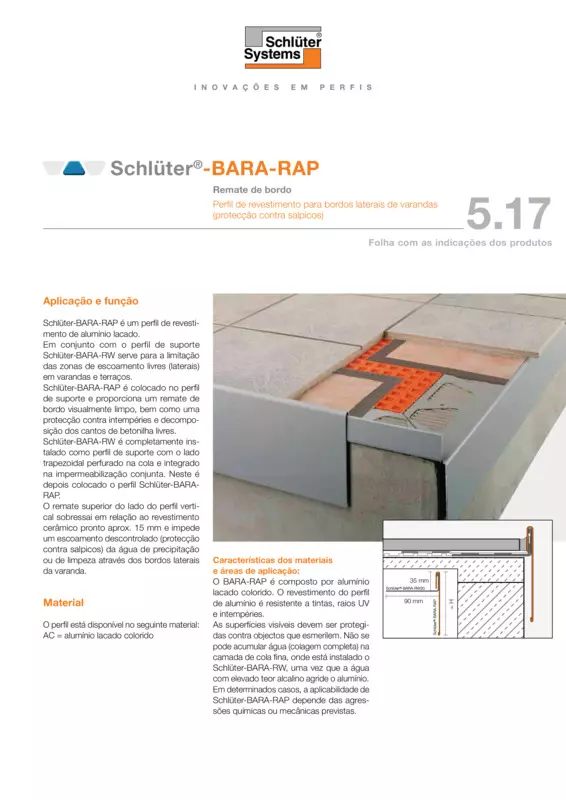 Schlüter-BARA-RAP | Ficha de dados do produto 5.17