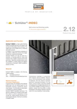 Schlüter-INDEC | Product data sheet 2.12 Schlüter-INDEC | Product data sheet 2.12