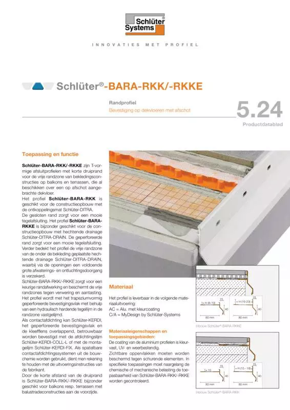 Schlüter-BARA-RKK /-RKKE | Productdatablad 5.24