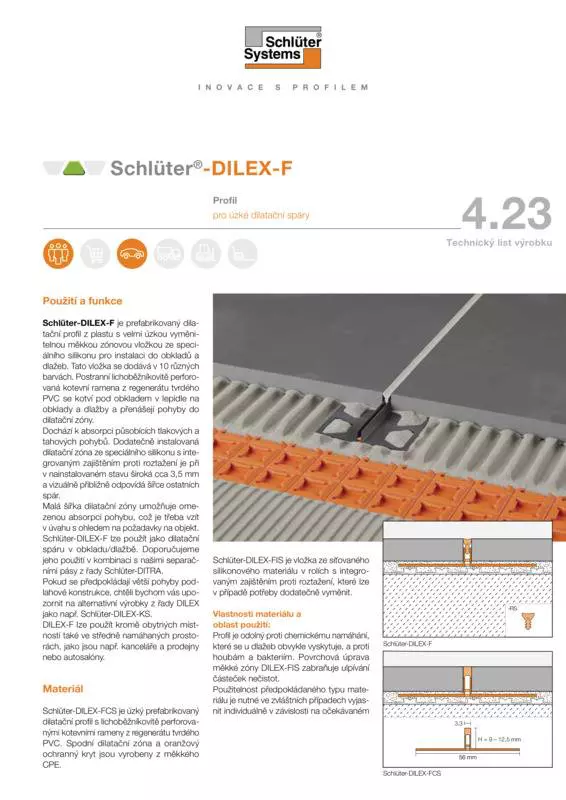 Schlüter-DILEX-F | Technický list výrobku 4.23