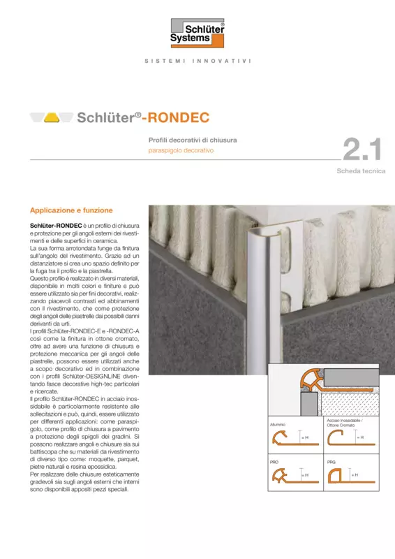 Schlüter-RONDEC | Scheda tecnica 2.1
