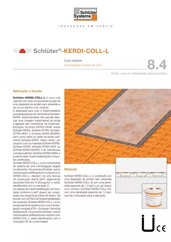 Schlüter-KERDI-COLL-L | Ficha de dados do produto 8.4