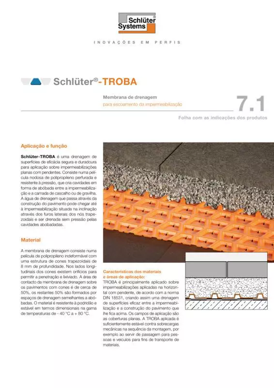 Schlüter-TROBA | Ficha de dados do produto 7.1