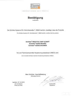 Schlüter products HBCD-free