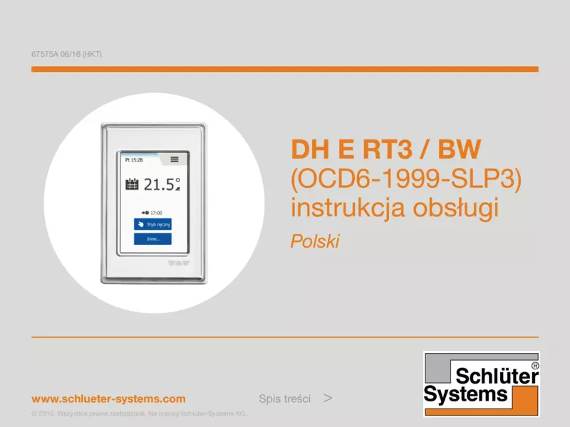 Schlüter-DITRA-HEAT-E RT3/BW - Instrukcja obslugi