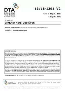 Schlüter-KERDI 200 SPEC – Avis Technique 13/18-1391_V2 (juillet 2025)
