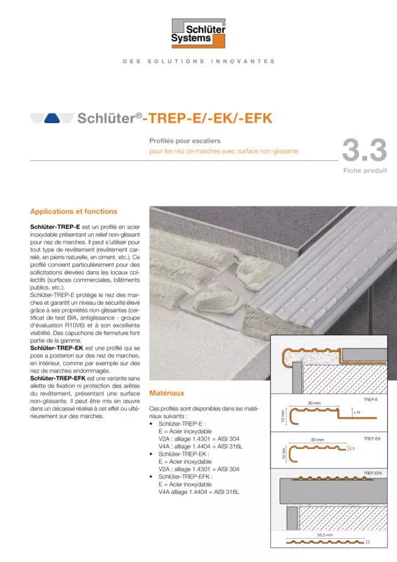 Schlüter-TREP-E /-EK /-EFK | Fiche produit 3.3