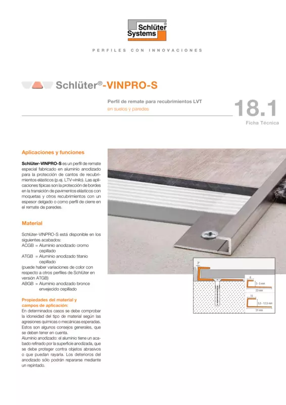 Schlüter-VINPRO-S | Ficha Técnica 18.1