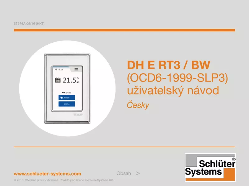 Schlüter-DITRA-HEAT-E RT3/BW - Uživatelský návod