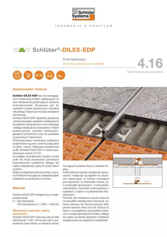 Schlüter-DILEX-EDP | Opis techniczny produktu 4.16