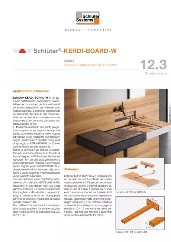 Schlüter-KERDI-BOARD-W | Scheda tecnica 12.3