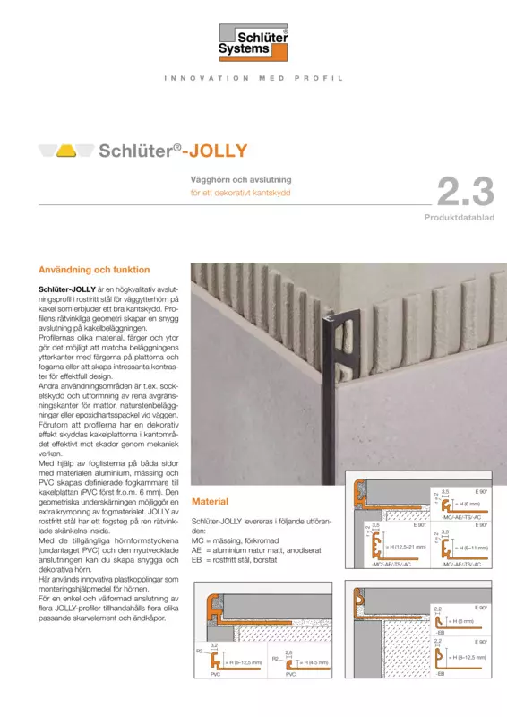 Schlüter-JOLLY | Produktdatablad 2.3