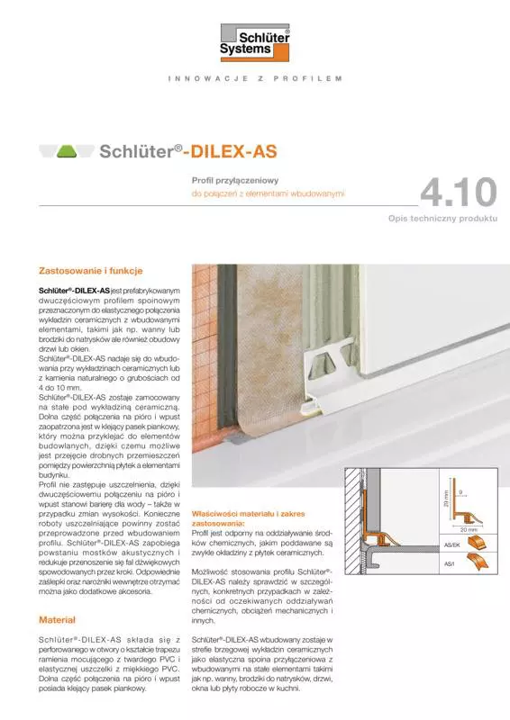 Schlüter-DILEX-AS | Opis techniczny produktu 4.10