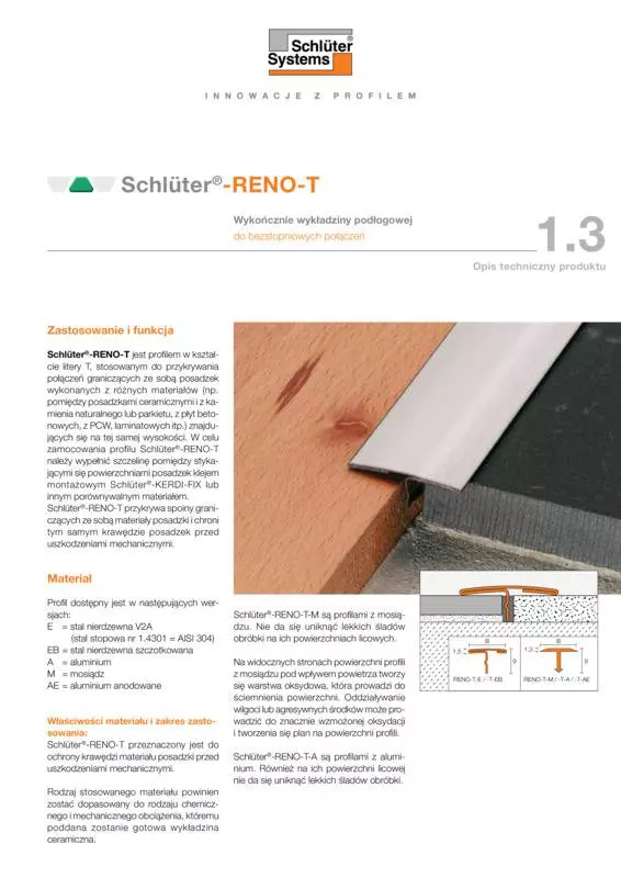 Schlüter-RENO-T | Opis techniczny produktu 1.3