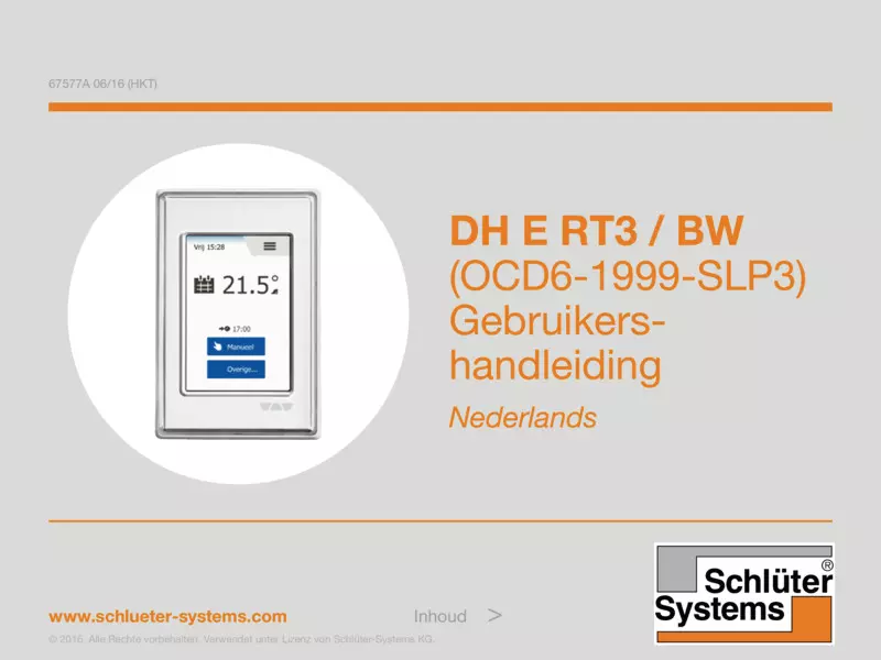 Schlüter-DITRA-HEAT-E RT3/BW - Gebruikshandleiding