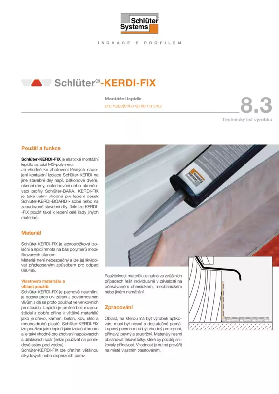 Schlüter-KERDI-FIX | Technický list výrobku 8.3