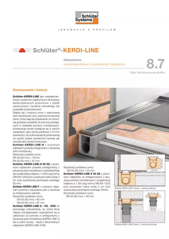 Schlüter-KERDI-LINE | Opis techniczny produktu 8.7