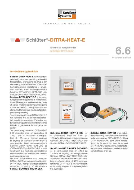 Schlüter-DITRA-HEAT-E | Produktdatablad 6.6
