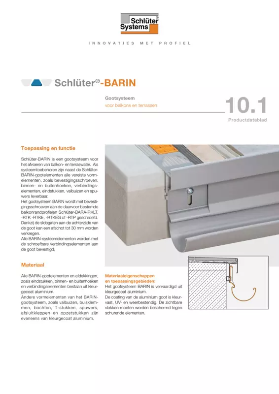 Schlüter-BARIN | Productdatablad 10.1