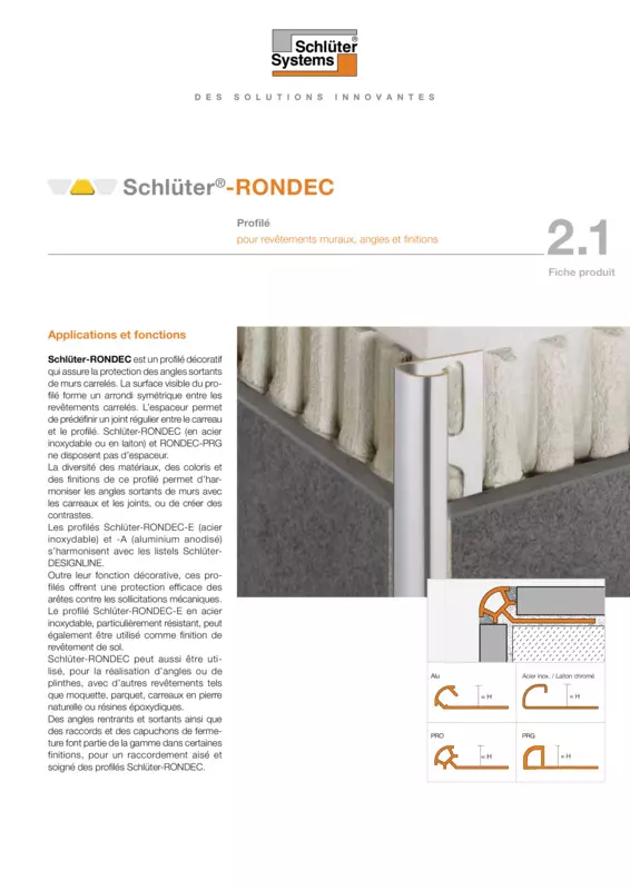 Schlüter-RONDEC | Fiche produit 2.1