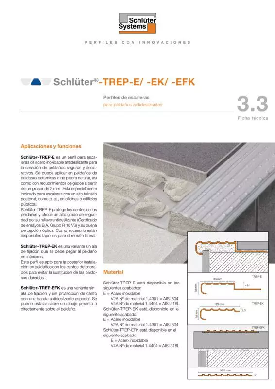 Schlüter-TREP-E /-EK /-EFK | Ficha técnica 3.3