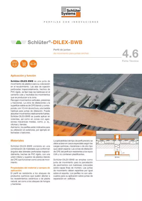 Schlüter-DILEX-BWB | Ficha Técnica 4.6