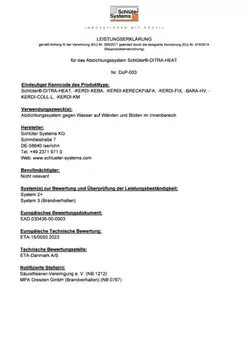 Schlüter-DITRA-HEAT - Leistungserklärung