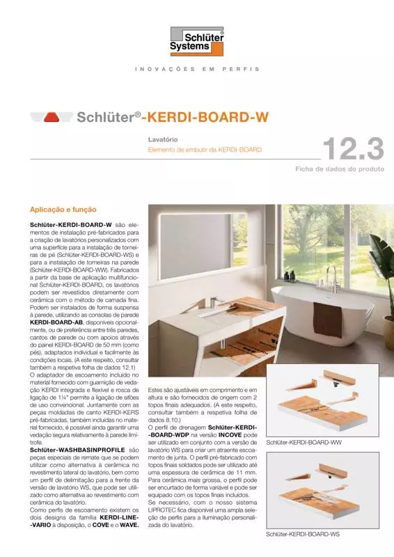 Schlüter-KERDI-BOARD-W | Ficha de dados do produto 12.3