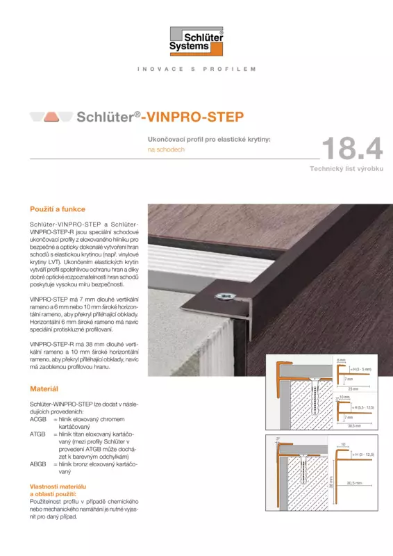 Schlüter-VINPRO-STEP | Technický list výrobku 18.4