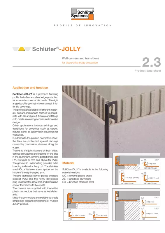 Schlüter-JOLLY | Product data sheet 2.3